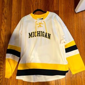 Men’s Ivory Michigan Wolverines Hockey Jersey